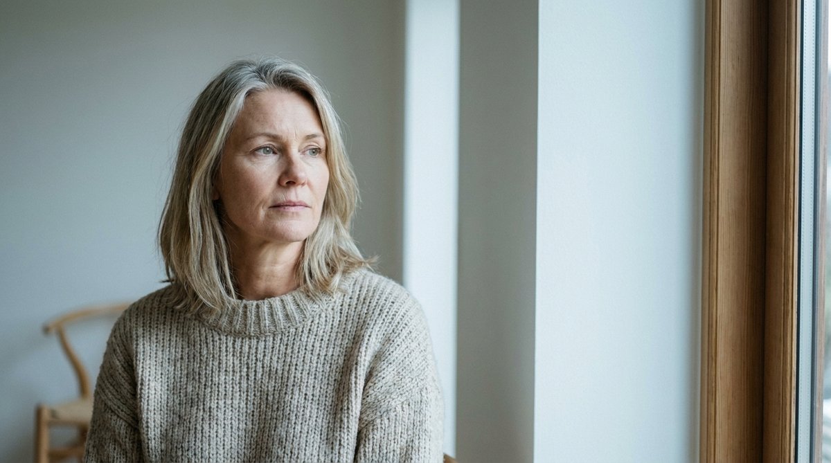 Portræt af kvinde i 50'erne i naturligt dagslys